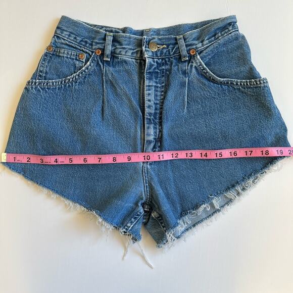 Vintage LEE‎ 70's Jean Shorts 25" Custom Distressed High Rise Denim - Picture 11 of 13